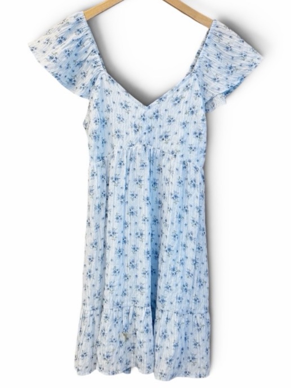 Very J Light Blue Floral Mini Dress Great Condition size Small